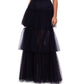 Vestido de festa Betsy &amp; Adam feminino com babados e ombros de fora, em camadas, preto, tamanho 8