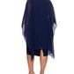 Vestido de renda com sobreposição de chiffon e lantejoulas Betsy &amp; Adam para mulheres, azul, tamanho 18W