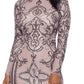 Vestido de festa Betsy &amp; Adam feminino com lantejoulas bege, tamanho 10, pequeno