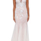 Vestido de malha bordado Betsy &amp; Adam para mulheres, branco, tamanho 0
