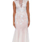 Vestido de malha bordado Betsy &amp; Adam para mulheres, branco, tamanho 0