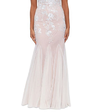 Vestido de malha bordado Betsy &amp; Adam para mulheres, branco, tamanho 10