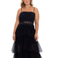 Vestido espartilho de malha feminino Betsy &amp; Adam, preto, tamanho 14W