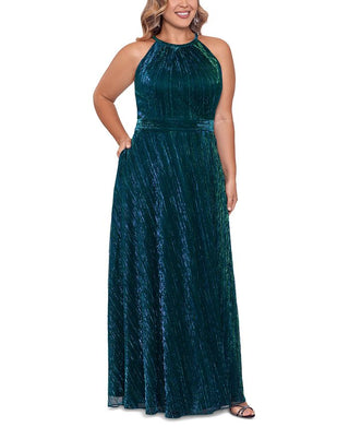 Vestido texturizado feminino Betsy &amp; Adam, verde, tamanho 14W