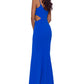 Vestido feminino Betsy &amp; Adam com recorte de um ombro só, azul, tamanho 4