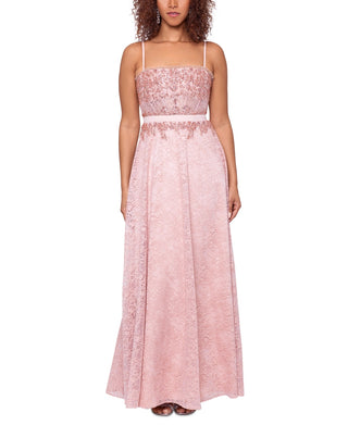 Vestido de renda com contas Betsy &amp; Adam para mulheres, rosa, tamanho 6