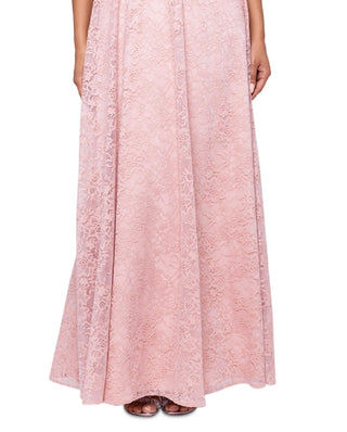 Vestido de renda com contas Betsy &amp; Adam para mulheres, rosa, tamanho 6