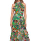 Vestido feminino Betsy &amp; Adam com estampa floral e babados, verde, tamanho 10