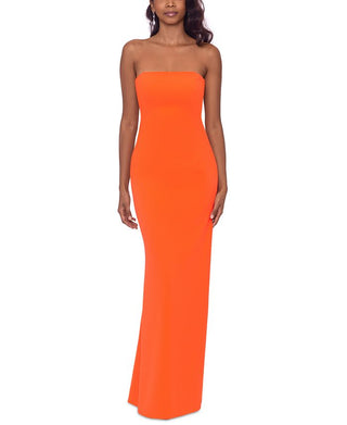 Vestido de crepe Scuba sem alças com recortes Betsy &amp; Adam feminino, laranja, tamanho 2
