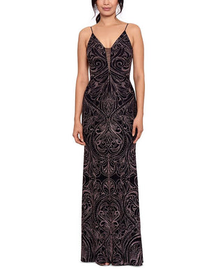 Vestido de festa feminino Betsy &amp; Adam com glitter, preto, tamanho 12