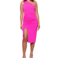 Vestido justo com recorte franzido Betsy &amp; Adam feminino, rosa, tamanho 2