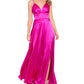 Vestido formal longo com decote em V Blondie Nites feminino, rosa, tamanho 9