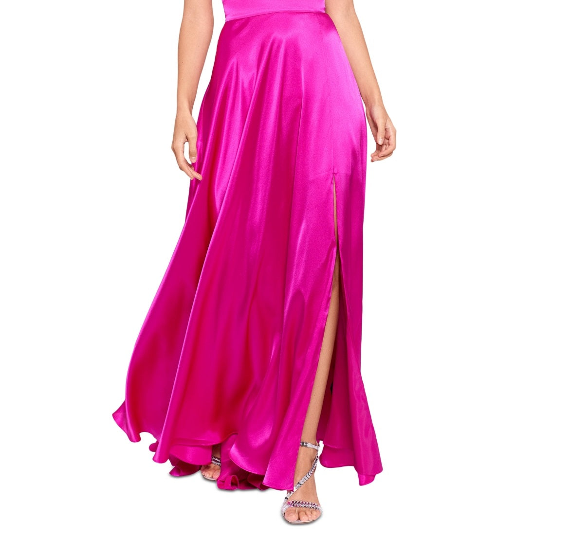 Vestido formal longo com decote em V Blondie Nites feminino, rosa, tamanho 9