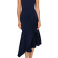 Vestido midi com bainha assimétrica Betsy &amp; Adam feminino, azul, tamanho 10
