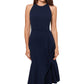 Vestido midi com bainha assimétrica Betsy &amp; Adam feminino, azul, tamanho 10