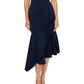 Vestido midi com bainha assimétrica Betsy &amp; Adam feminino, azul, tamanho 10