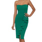 Vestido sem alças com babados Betsy &amp; Adam feminino, verde, tamanho 2