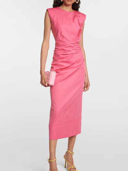 Vestido midi justo Betsy &amp; Adam feminino, rosa, tamanho 2