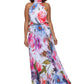 Vestido plissado com estampa floral feminino Betsy &amp; Adam, tamanho pequeno, branco