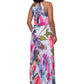 Vestido plissado com estampa floral feminino Betsy &amp; Adam, tamanho pequeno, branco