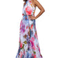 Vestido plissado com estampa floral feminino Betsy &amp; Adam, tamanho pequeno, branco
