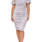 Vestido tubinho com mangas esvoaçantes metálicas Betsy &amp; Adam feminino, cinza, tamanho 18W