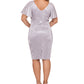 Vestido tubinho com mangas esvoaçantes metálicas Betsy &amp; Adam feminino, cinza, tamanho 18W