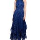 Vestido feminino estampado Betsy &amp; Adam, azul, tamanho 16