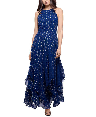 Vestido feminino estampado Betsy &amp; Adam, azul, tamanho 16