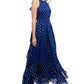 Vestido feminino estampado Betsy &amp; Adam, azul, tamanho 16