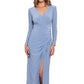 Vestido feminino Betsy &amp; Adam com manga comprida franzida, azul, tamanho 8