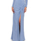 Vestido feminino Betsy &amp; Adam com manga comprida franzida, azul, tamanho 8