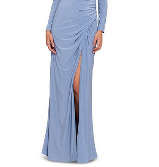 Vestido feminino Betsy &amp; Adam com manga comprida franzida, azul, tamanho 8