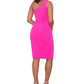 Vestido feminino Betsy &amp; Adam com babados e um ombro, rosa, tamanho 6