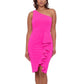 Vestido feminino Betsy &amp; Adam com babados e um ombro, rosa, tamanho 6