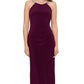 Vestido de festa feminino Betsy &amp; Adam com decote halter e detalhes em vermelho, tamanho 8