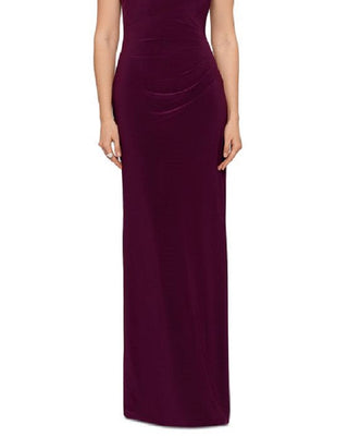 Vestido de festa feminino Betsy &amp; Adam com decote halter e detalhes em vermelho, tamanho 8