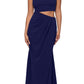 Vestido feminino Betsy &amp; Adam com recorte na cintura e pregas no quadril, azul, tamanho 2