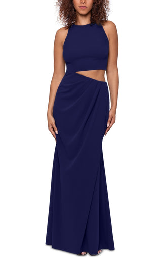 Vestido feminino Betsy &amp; Adam com recorte na cintura e pregas no quadril, azul, tamanho 2