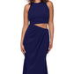 Vestido feminino Betsy &amp; Adam com recorte na cintura e pregas no quadril, azul, tamanho 2