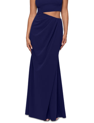 Vestido feminino Betsy &amp; Adam com recorte na cintura e pregas no quadril, azul, tamanho 2