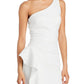 Vestido midi de crepe Scuba de um ombro só para mulheres Aqua, branco, tamanho 4