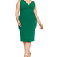 Vestido tubinho com sobrepeliz Betsy &amp; Adam feminino, verde, tamanho 18W