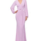 Vestido drapeado com decote em V feminino Betsy &amp; Adam, rosa, tamanho 6