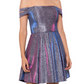 Vestido tomara que caia brilhante e evasê Blondie Nites Junior, tamanho 3, cinza