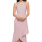 Vestido de festa feminino Betsy &amp; Adam com decote halter e decote em V, rosa, tamanho 8