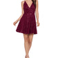 Vestido curto feminino Blondie Nites com lantejoulas e ajuste evasê, roxo, tamanho 4