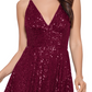 Vestido infantil com lantejoulas e fenda lateral, roxo, tamanho 16, da Blondie Nites