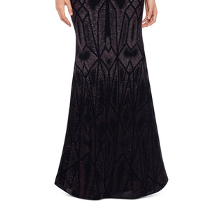 Vestido longo feminino Betsy &amp; Adam com brilho, preto, tamanho 14