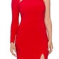 Vestido Aqua Feminino Um Ombro Vermelho Tamanho 12